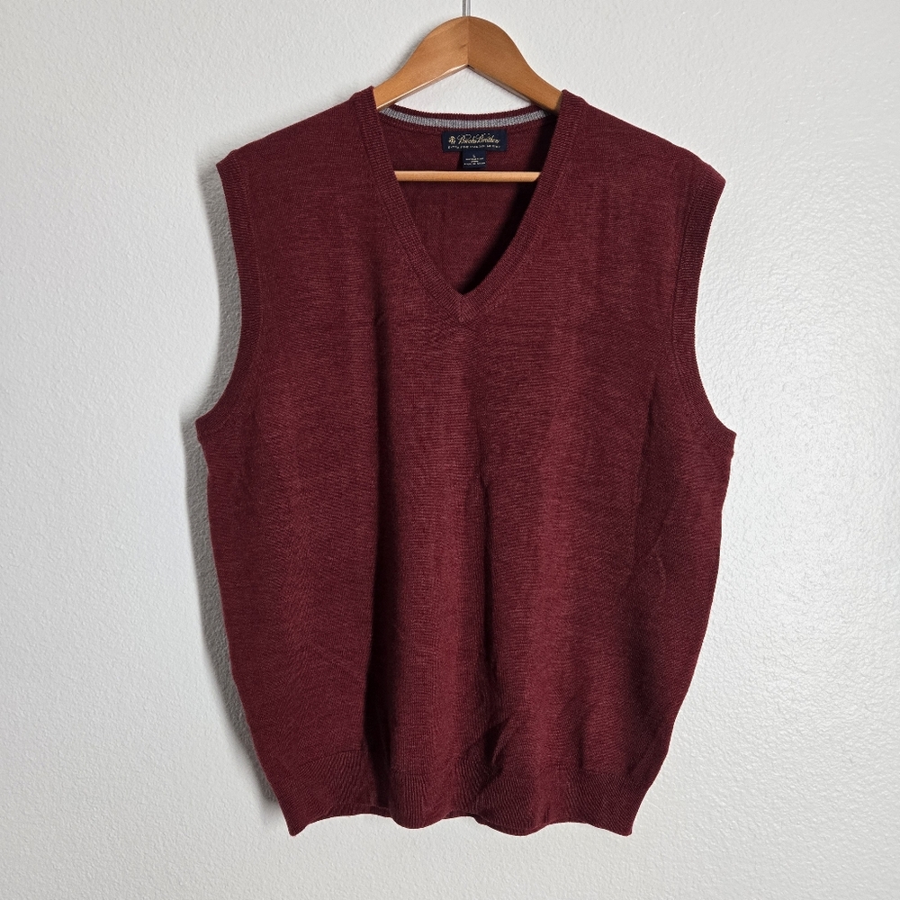 Brooks Brothers Extra Fine Italian Merino Wool Sweater Vest Size L